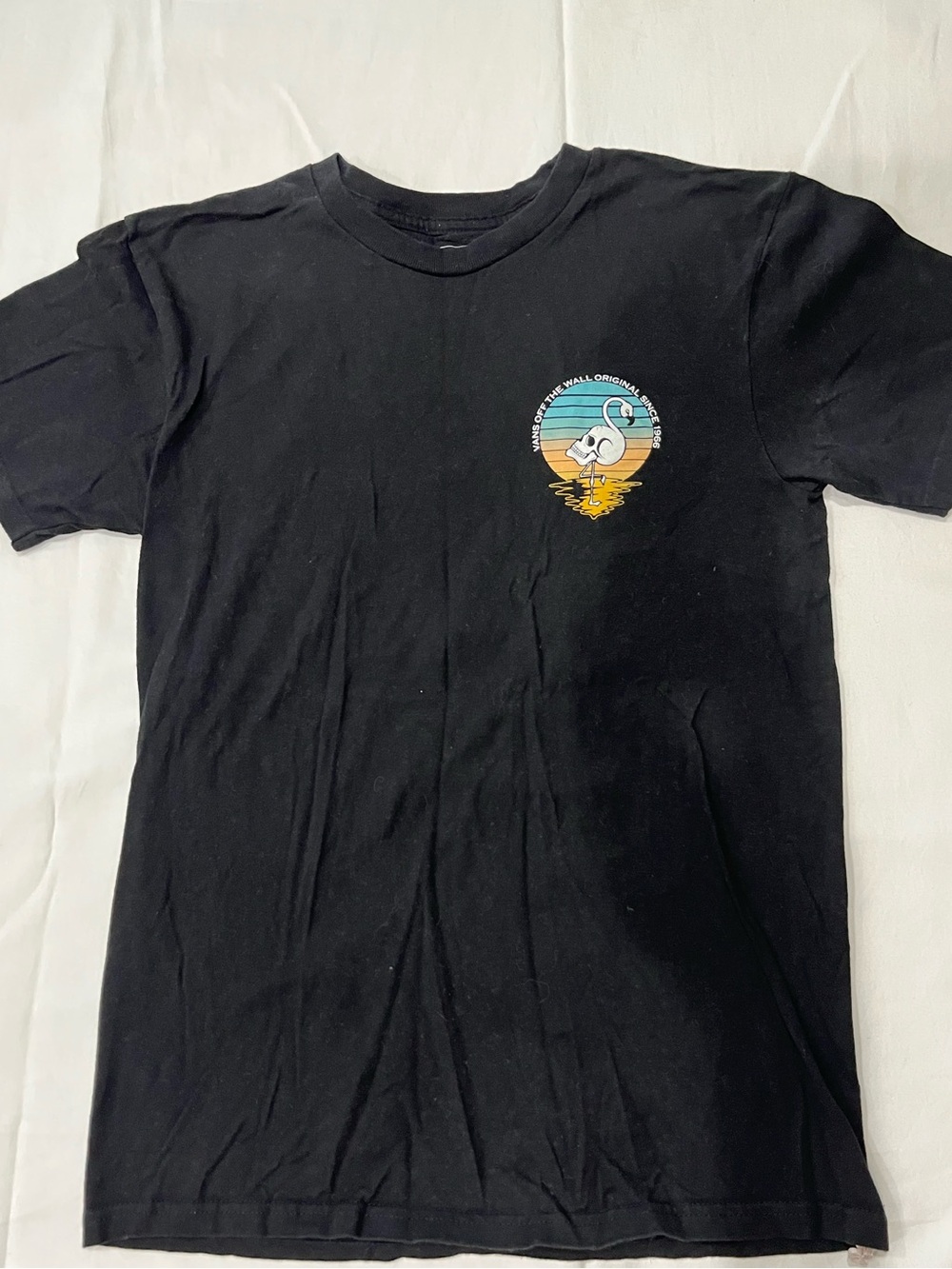 Vans Black Crew Tee with Sunset Skull Badge